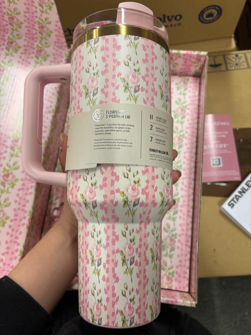 Stanley Quencher H2.0 FlowState 40 oz Tumbler | Floral Pink