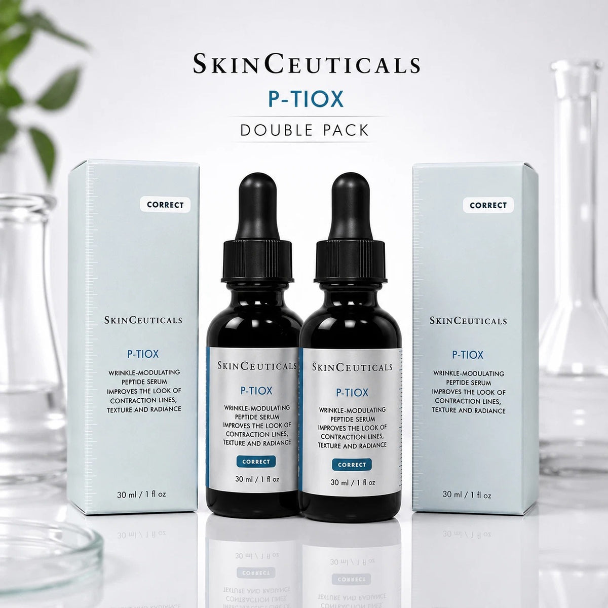 SkinCeuticals P-TIOX Anti-Wrinkle Peptide Serum Double Pack, 2 x 1 fl oz